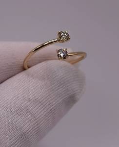 Anillo de Diamantes Cultivados en Laboratorio de 0.20 CT con 2 Piedras en Oro de 18K |   Anillo de Diamantes Toi Et Moi con Certificado IGI |   Elegante Joyería para Aniversario de Bodas - Product Image 3