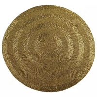 Tapis de Table antidérapant de la meilleure couleur, Design fantaisie, tendance Unique, forme ronde, perles de verre, broderie, napperons ménagers