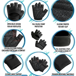 Custom Logo And Design Fingerless Sports <b>Gloves</b> Anti Slip Palm Design For Better Control During Weightlifting And Fitness Gear - Product Image 5
