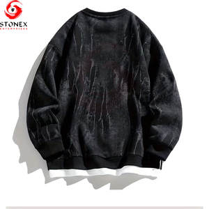 <b>Men</b> Acid Wash 100% Cotton Long Sleeve T-<b>Shirts</b> Quick Dry Breathable Eco-Friendly Casual Regular Fit Solid Customized Logo Design - Product Image 2