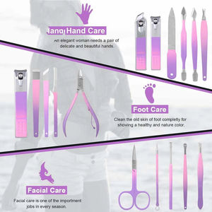 Kit de manucure et pédicure professionnel de qualité supérieure, fabrication OEM, vente chaude, coupe-ongles en acier inoxydable, coupe-cuticules, ensemble de beauté - Product Image 4