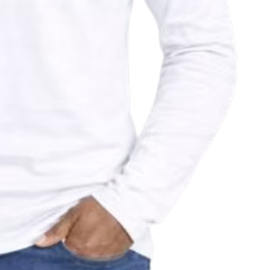 Camiseta Blanca de Manga Larga para Hombre con Cuello Redondo y Diseño de Letras Entrelazadas, Ropa Casual Cómoda para Uso Diario - Product Image 4
