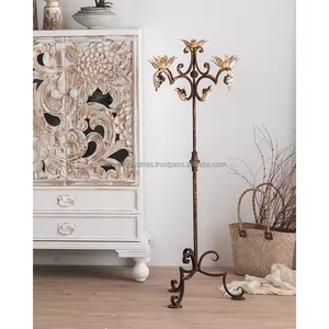 Candelabros para piso Centro DE MESA DE BODA alto Candelabro decorativo de metal hecho a mano para Decoración - Product Image 1