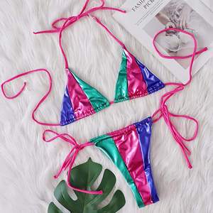 Conjunto de bikini para mujer, traje de baño de dos piezas con correas ajustables, tela elástica suave, traje de baño de playa para vacaciones de verano - Product Image 6