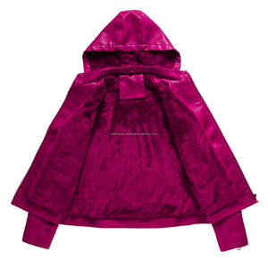 Chaquetas de mujer versátiles de cuero de Moto con capucha elegante fucsia con forro de Sherpa cierre de cremallera comodidad duradera - Product Image 4