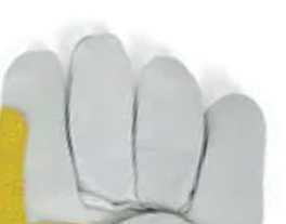 Heavy Duty Leather Welding <b>Gloves</b> With Cotton Liner Reinforced Palm Yellow Accents <b>Long</b> Cuff TIG Application - Product Image 2