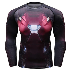 Camiseta de compresión de manga larga con estampado de Iron Man para hombre, de secado rápido, con estampado por sublimación, talla adulto. - Product Image 1