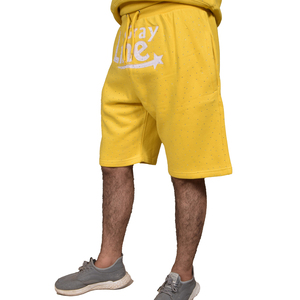 กางเกงขาสั้นผ้าฝ้ายสั่งทำพิเศษ แต่งสีบล็อก ปักลายสไตล์สตรีทแวร์ ประดับเพชรและคริสตัล ผ้าฟลีซหนานุ่ม - Product Image 4