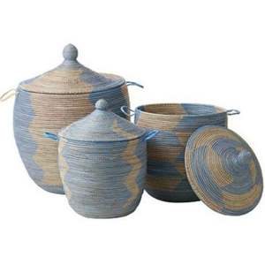 Nouveau panier en jonc de mer tressé à la main Vintage multifonctionnel Vietnam paniers à linge durables et durables pour salon et chambre à coucher - Product Image 5