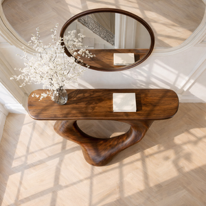 Mesa de Consola Moderna Hecha a Mano con Madera Maciza de Saman, Marca Luxali, Mesa de Centro para Sala de Estar, Fabricada en Vietnam - Product Image 5