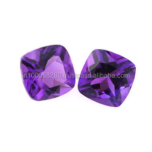 Ametista Oscura Brasileña 100% Natural Semipreciosa, Corte Cojín de 8x8mm, Gemas de Alta Calidad Tratadas con Calor para la Fabricación de Joyas - Product Image 3