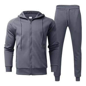 Latest Design Unisex Full Zip Hoodie Jogger Running Set Long Sleeve 100% Cotton Quick Dry Breathable <b>Tracksuits</b> - Product Image 1