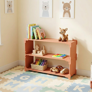 DISICO 3 Tier Plastic Bookshelf Modular Freestanding Modern Minimalist <b>Shelf</b> for Home Living Room Furniture - Product Image 4