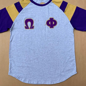 T-shirt grec personnalisé en chenille gris oméga à col rond, avec poches, coupe classique, respirant, 220g, 100% coton, manches courtes - Product Image 6