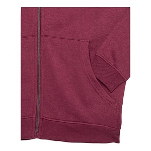 Veste de survêtement décontractée pour homme OEM personnalisée, bordeaux, entièrement zippée, haut de sport et de loisirs pour homme - Product Image 3