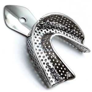 Plateaux d'empreinte dentaire perforés, ensemble supérieur et inférieur, en acier inoxydable, réutilisables, autoclavables, pour empreintes en alginate, CE ISO - Product Image 6