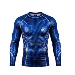Stretch Performance Rash Guard for Men Long Sleeve Athletic <b>Compression</b> <b>Shirt</b> for Workout Surf and Swim Sessions - Product Image 2