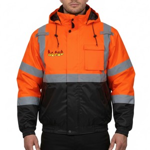 Chaqueta reflectante de alta visibilidad para hombre, chaqueta de trabajo de seguridad de manga larga para construcción y tráfico - Product Image 1