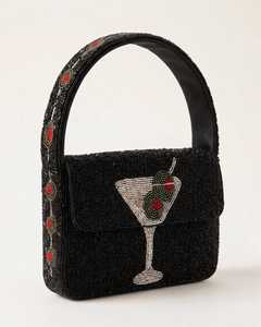 Sac à main Martini, Pochette perlée, Sac de soirée cocktail, Sac pour les amateurs de Martini, Sac à main élégant, Pochette de soirée artisanale, Sac perlé C - Product Image 2