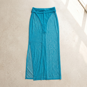 Falda Maxi de Malla Transparente para Playa, Falda Larga de Cintura Alta para Mujer, 100% Poliéster, Transparente y Sexy - Product Image 4