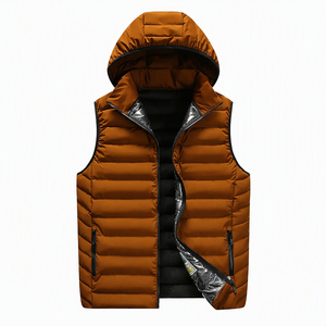 Custom Color Men Padded Vest Hooded Sleeveless Quilted <b>Gilet</b> Warm <b>Lightweight</b> Winter Puffer Bodywarmer Wholesale - Product Image 4