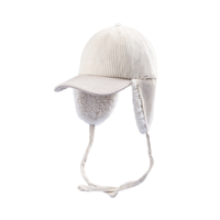 Gorro de Béisbol de Pana con Orejeras de Piel para Invierno, Personalizable, Grueso, Estilo Deportivo Urbano, Gorro de Cazador de Lana Lisa