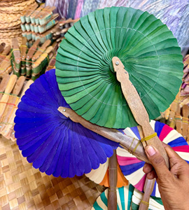 Abanico Tradicional Hecho a Mano con Hoja de Coco, Hoja de Palma Natural, Mango de Bambú Ecológico, Decoración Colorida para Bodas, Abanico de Palma Vietnamita - Product Image 5