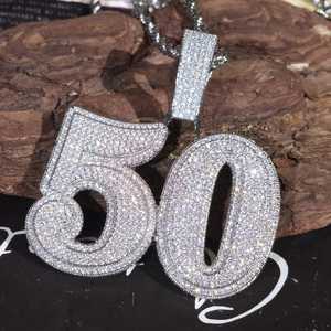 Collar con colgante de letra personalizada estilo hip hop, con incrustaciones de moissanita VVS, colgante de inicial 3D para hombre, joyería fina para raperos. - Product Image 4