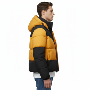 2026 Down <b>Padded</b> Jacket Loose Thickened Warm Hooded Collar <b>Padded</b> Unisex Custom Logo Down Bubble Puffer Jacket for Men - Product Image 2