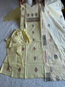 Conjunto de Kurta, Pantalón y Dupatta de Algodón Puro para Mujer, Kurti de Diseño Moderno con Salwar Kameez Estilo Pakistaní, Traje Étnico - Product Image 5