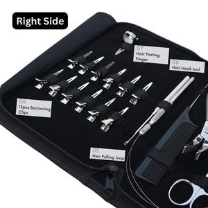 New Silver <b>Hair</b> Extension Pliers Kit with Bead Opening & Closing Tool Micro Ring <b>Crimper</b> Pulling Hook Loop Clips and Accessories - Product Image 4