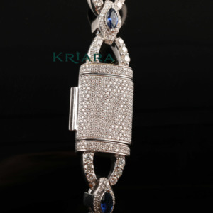 S925 18K Gold Rhodium Plated Moissanite <b>Statement</b> <b>Necklace</b> Round Brilliant Cut Flower Link Chain Luxury Party Jewelry - Product Image 5