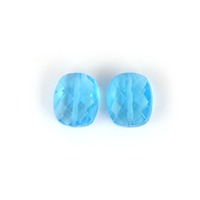 Perles suspendues en topaze bleue suisse naturelle de haute qualité, taille coussin et briolette, à facettes, pour la fabrication de bijoux