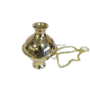Brûleur d'encens à chaîne en laiton utilitaire d'église prêt à expédier Original de haute qualité vente chaude brûleur d'encens de jardin décors religieux - Product Image 1