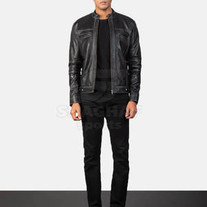Veste en cuir véritable de luxe pour homme avec détails élégants et doublure intérieure chaude pour la saison des températures froides, veste d'hiver - Product Image 5