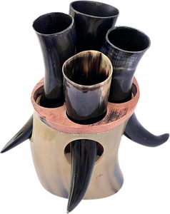 Tazas de cerveza de cuerno de búfalo natural pulido, estilo vikingo, de blossom craft india - Product Image 2