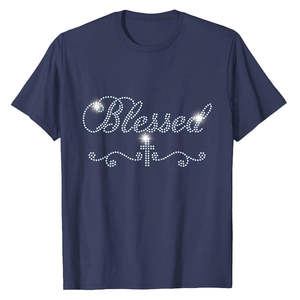 Camiseta de Manga Corta para Hombre, 100% Algodón, Cuello Redondo, Estilo Urbano, con Letras de Diamantes de Imitación, Estampado de Dibujos Animados DTF - Product Image 2