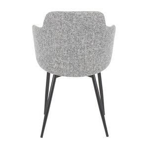 Sedia da Pranzo Boyne in Metallo Nero Industriale e Tessuto Grigio Effetto Rumore - Product Image 4