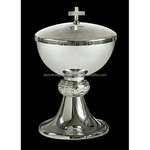 Ciboire d'église en laiton fait à la main avec finition nickelée forme ronde conception simple excellente qualité pour l'église et boire - Product Image 6