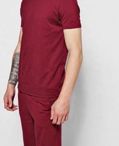 Men's Cotton Jersey <b>trouser</b> Set Burgundy Color <b>Elastic</b> <b>Waist</b> Breathable Casual Sleepwear Lightweight Knitted Autumn Wear - Product Image 4