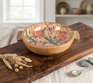 Ensemble de bols en bois naturel pour la cuisine - Non toxique, compatible lave-vaisselle, écologique, pour pétrir la pâte, mélanger les soupes, les salades et les fruits - Product Image 1
