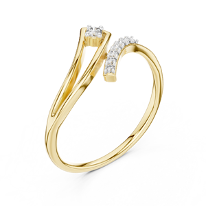 CLASSIC WOMEN'S LAB-GROWN CUT DIAMOND RING SET 18KT YELLOW GOLD RHODIUM PLATED SIDE STONE <b>for</b> ENGAGEMENT WEDDING PARTY <b>GIFTING</b> - Product Image 1