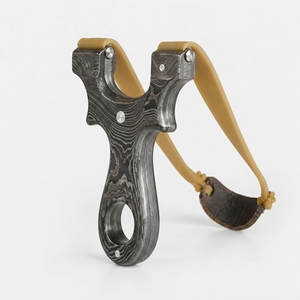 Damascus Steel Slingshot Premium Handmade Decorative Craftsmanship Pattern Steel Display Piece For Collection And Decoration - Product Image 6
