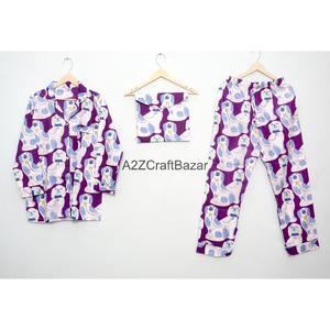 Conjunto de Pijama de Algodón de Manga Larga para Mujer, Cómodo, Transpirable, Tela Suave, Dos Piezas, Cintura Elástica, para Uso Diario en Verano - Product Image 4
