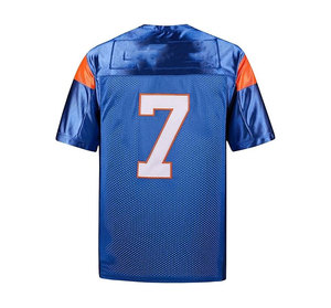 เสื้อฟุตบอลอเมริกันสีน้ำเงินสำหรับผู้ชาย เบอร์ 7 คอวี แขนสั้น ผ้าตาข่ายโพลีเอสเตอร์ระบายอากาศได้ดี ชุดกีฬา - Product Image 2