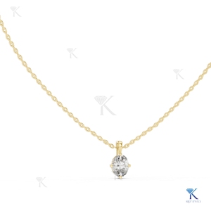 Lab Grown Diamond 1.00 CT Brilliant Cut Solitaire <b>Pendant</b> Necklace 14K/18K <b>Solid</b> <b>Gold</b> Women's Wedding Party Jewelry Factory - Product Image 1