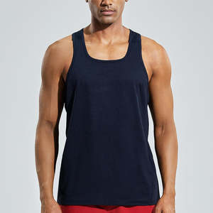 เสื้อกล้ามสีกรมท่าสุดฮิตสำหรับผู้ชาย ทรงเข้ารูป น้ำหนักเบา ผ้าฝ้าย 100% ป้องกันการเกิดขุย เหมาะสำหรับใส่ออกกำลังกาย - Product Image 1