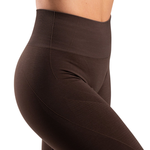 Brown Women's High Rise <b>Seamless</b> <b>Leggings</b> Breathable Stretch Workout Pants for Running Yoga Gym Fitness Training - Product Image 5