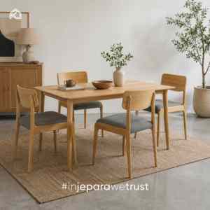 Premium Elegant Teak Wood <b>Dining</b> <b>Chair</b> Minimalist Cushioned Upholstered Home Cafe Hotel Restaurant <b>Chair</b> Indonesia - Product Image 5