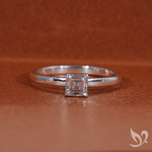 Bague solitaire en or avec diamant de laboratoire taille Asscher de 0,50 carat |   Bijoux de fiançailles certifiés IGI - Product Image 1
